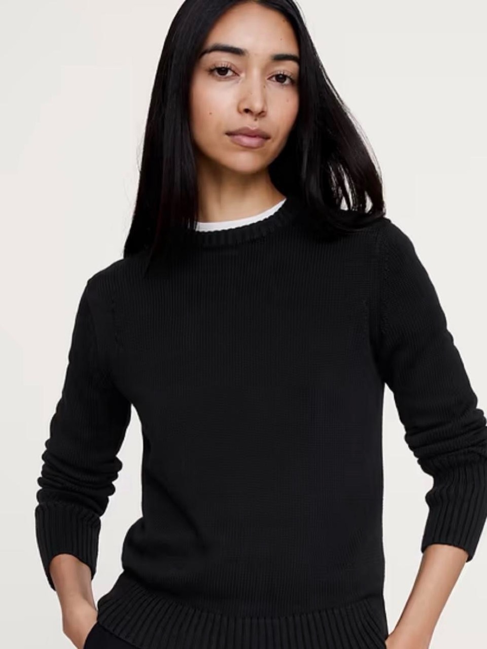 Banana Republic Black Ribbed Crewneck Sweater